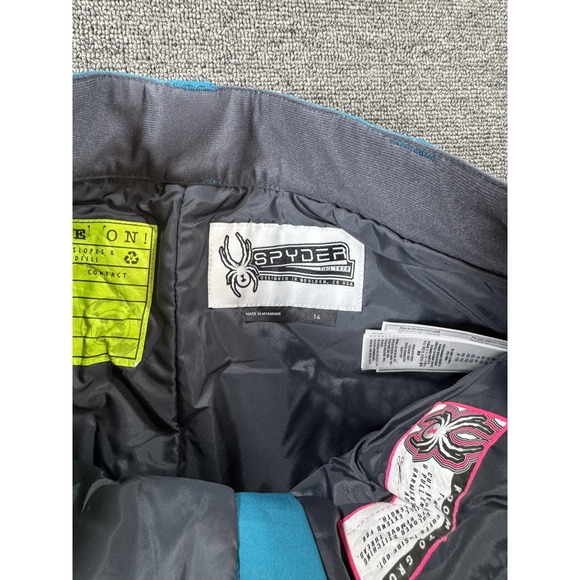 Spyder Pants Girls 14 Blue Olympia Insulated Ski Snow Primaloft Waterproof - Picture 11 of 12